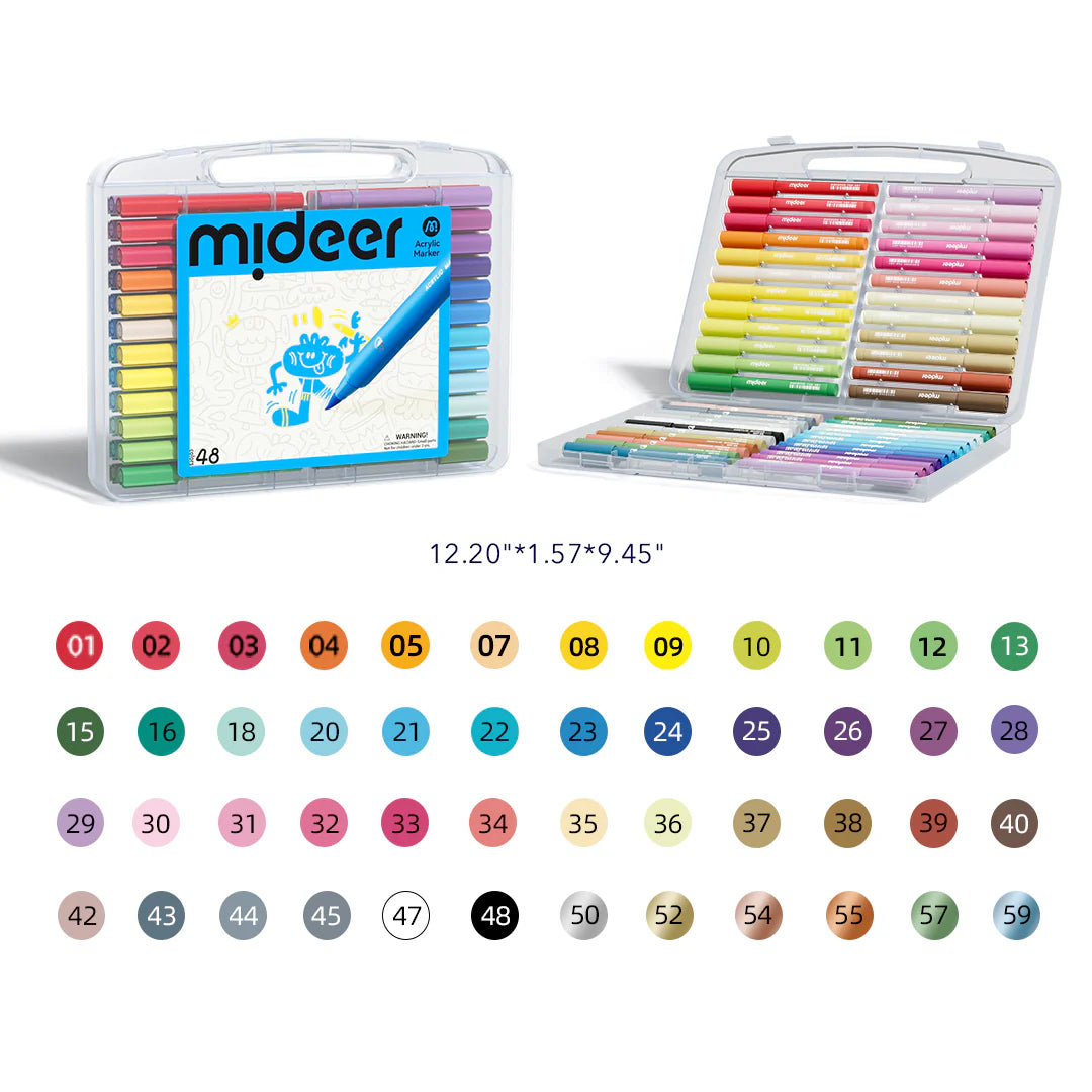 Acrylic markers felt-tip pens with a soft tip - 24 colors