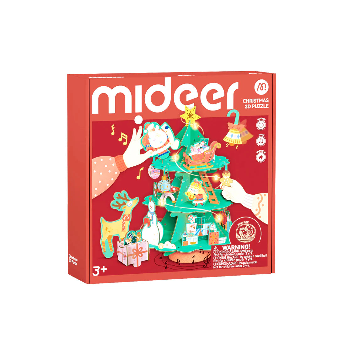 Rotating musical 3D Christmas puzzle